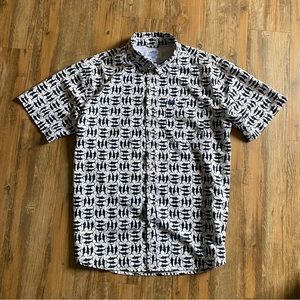 Aftco captains lounge shirt white marlin print button up